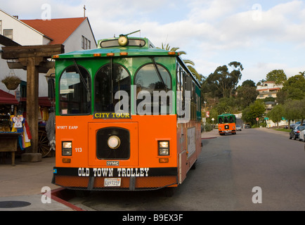 San Diego Trolley in old part of San Diego Stock Photo