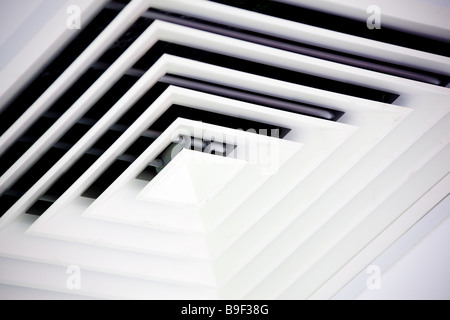 Air duct ventilation shaft on shop ceiling Stock Photo