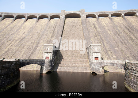 Claerwen dam in the Elan Valley in Wales Stock Photo