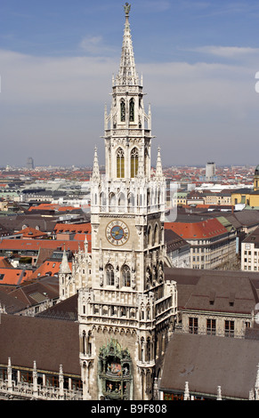 Tower of the New Town Hall, Munich, Germany Stock Photo