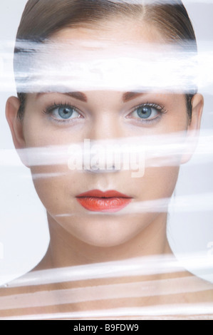 Portrait of young woman undergoing plastic surgery Stock Photo