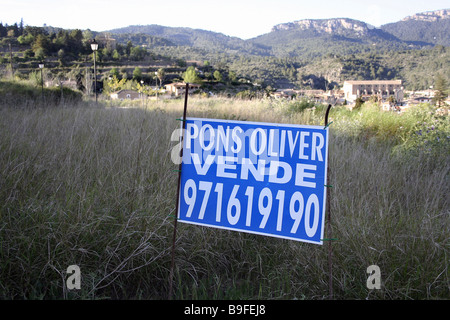 A -For sale- sign, Majorca, Spain Stock Photo