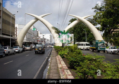 Mombasa tusks Kenya Stock Photo