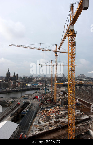 New Metro Construction Amsterdam Stock Photo