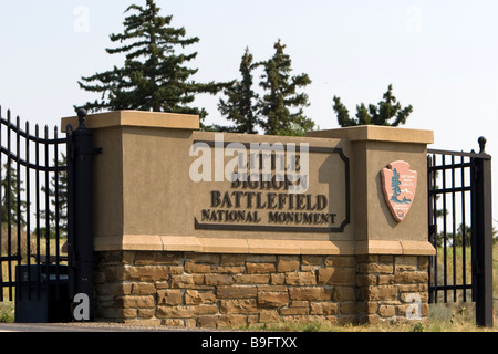 Entrance gate Little Bighorn Battlefield Montana USA Stock Photo