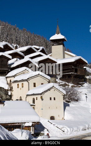 The Village of Grimentz, Valais, Switzerland Stock Photo