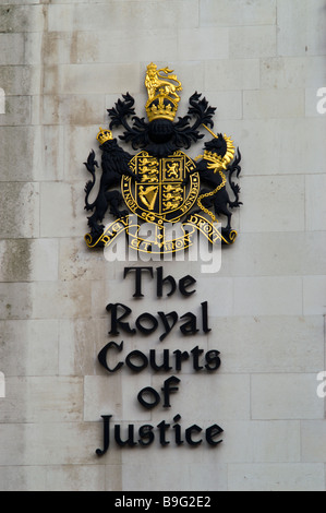 The Royal Courts of Justice Sign / Logo Stock Photo