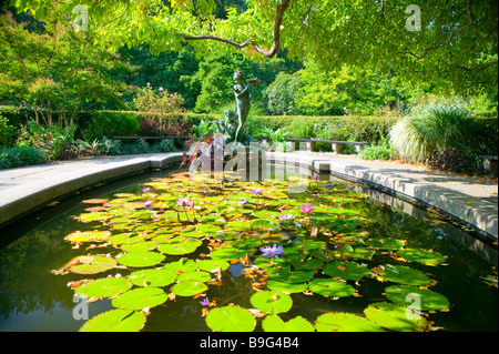 Burnett Memorial Fountain in the Central Park Conservancy's South Garden, New York City Stock Photo