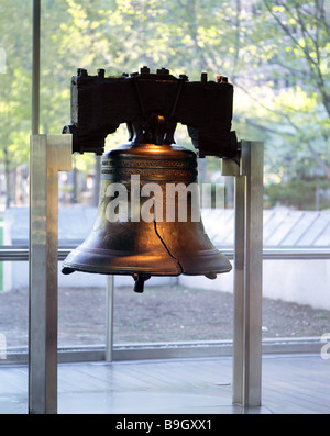 usa Pennsylvania Philadelphia Liberty Bell Center Liberty Bell 1752 North America park bell freedom-bell alarm-bell monument Stock Photo