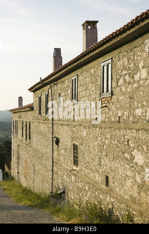 Greece island samos Mitilini cloister Agias Triados outside-wall Europe Mediterranean-island destination sight culture belief Stock Photo