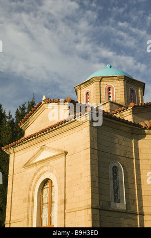 Greece island samos Mitilini cloister Agias Triados chapel detail dusk Europe Mediterranean-island destination sight culture Stock Photo