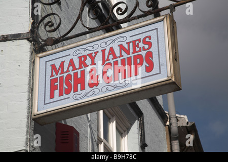 Mary Janes fish and chips Cromer Norfolk England Stock Photo