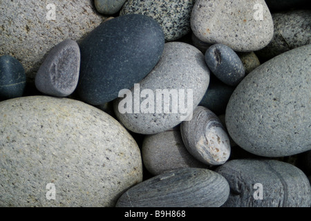 Smooth stones on Sombrio Beach, Vancouver Island, Canada. Stock Photo