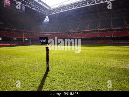 Inside the Principality stadium, formerly known as the Millennium stadium. Stock Photo