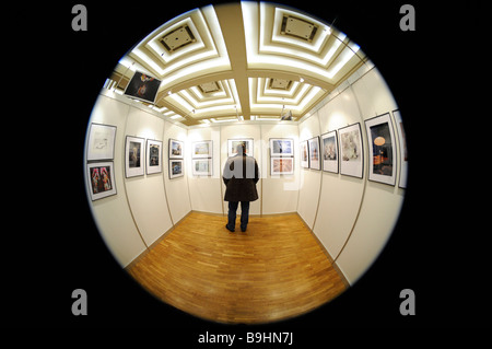 Fisheye picture, gallery, exhibition, photography Stock Photo