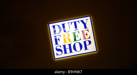 Duty-Free Shop logo, Fuerteventura Airport, Canary Islands, Germany, Europe Stock Photo