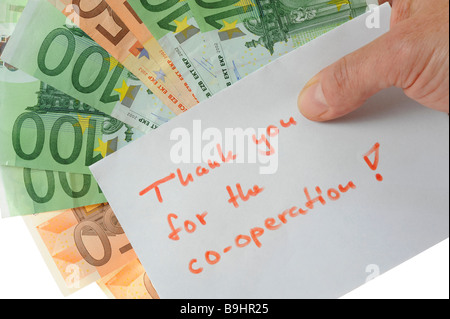 Banknotes, euro, note, symbolic for corruption Stock Photo