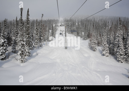 Ski lift to top of the mountain Stock Photo