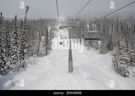 Ski lift to top of the mountain Stock Photo