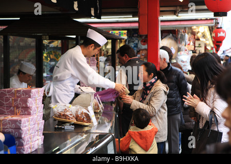 Street vendor near Sensoji Temple, Tokyo, Japan Stock Photo