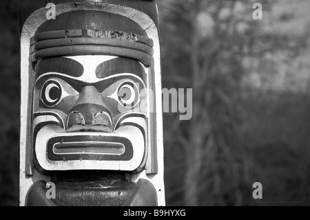 Totem Pole in Windsor Great Park, Berkshire. Stock Photo