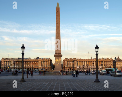 Obelisk of Luxor on the Place de la Concorde, Paris, France, Europe Stock Photo