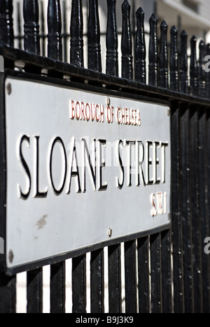 sloane street name plate in chelsea, london, england Stock Photo