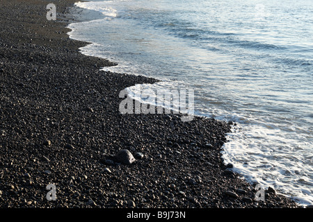Black pebble beach, Playa de Santiago, La Gomera, Canary Islands, Spain, Europe Stock Photo