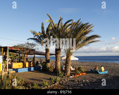 Beach bar La Chalana, Playa de Santiago, La Gomera, Canaries, Canary Islands, Spain, Europe Stock Photo