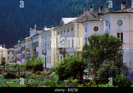 Spaniol district in Val Poschiavo, Bernina, Graubuenden, Switzerland, Europe Stock Photo