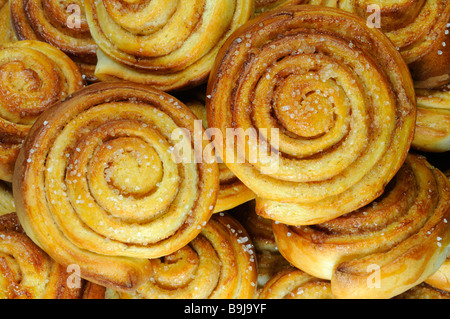 Swedish cinnamon buns, filling the picture Stock Photo