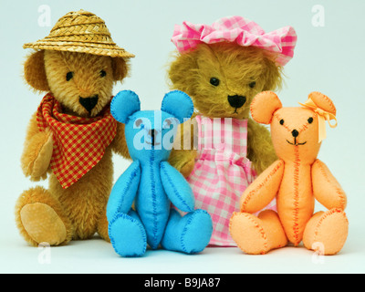 Miniature teddy bear family photo (Mini Bear Collection) Stock Photo