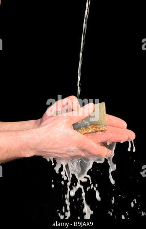 Washing of hands with soap under running water Stock Photo - Alamy
