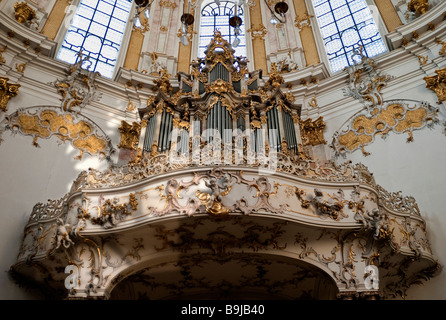 Abbey church, baroque Ettal Benedectine Monastery, Ettal, Graswangtal Valley, Bavaria, Germany, Europe Stock Photo