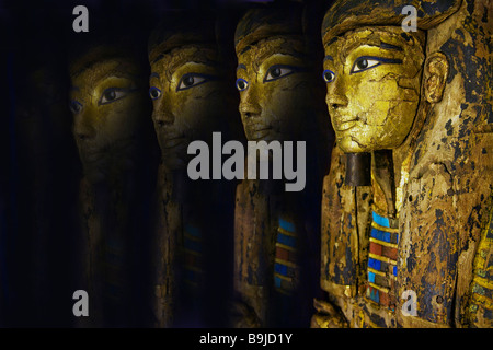 ancient egyptian mummy interior Musee du Louvre Museum Paris France Europe EU Stock Photo