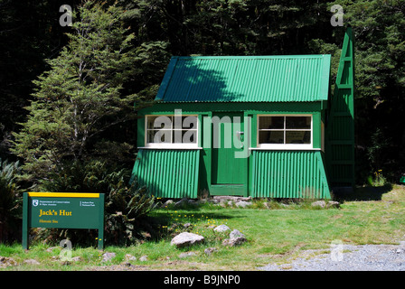 Jack's Hut, Arthur's Pass National Park, Canterbury, South Island, New Zealand Stock Photo