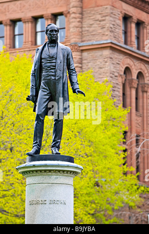 Statue of Hon George Brown 1818 1880 outside the Ontario Legislative Building in the city of Toronto Ontario Canada Stock Photo