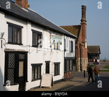 The Mill Inn Aldeburgh Suffolk England with the Moot Hall behind Stock Photo