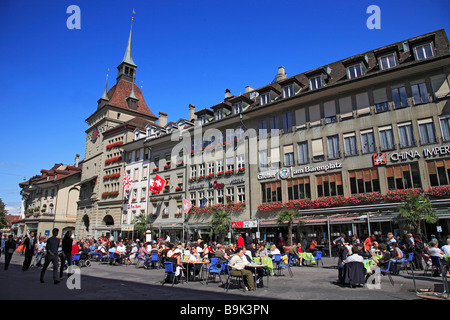 city centre at the Bärenplatz of Bern Switzerland Stock Photo