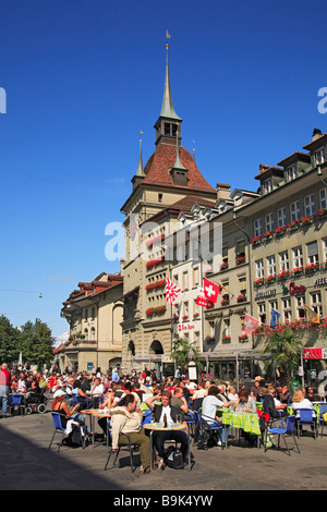 city centre at the Bärenplatz of Bern Switzerland Stock Photo
