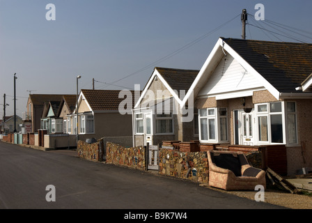 Residential properties, Jaywick near Clacton-on-Sea, Essex, UK. Stock Photo