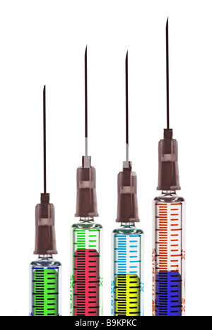fine image of different syringe isolated on white Stock Photo