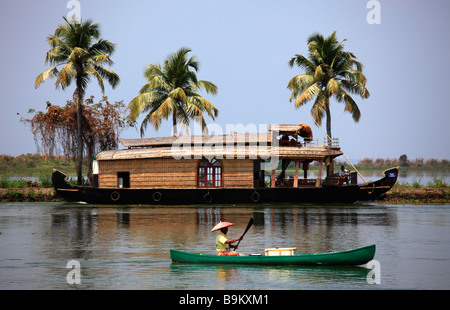 India Kerala Backwaters houseboat Stock Photo