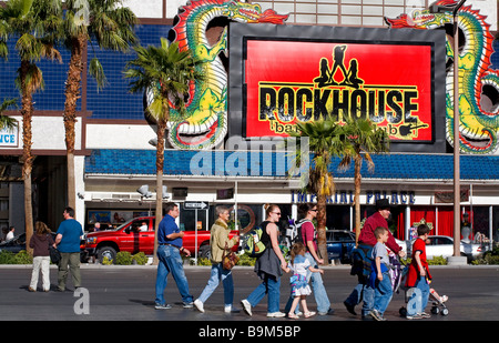 United States, Nevada, Las Vegas, The Strip, onlookers in front of the Imperial Palace Hotel and Casino Stock Photo