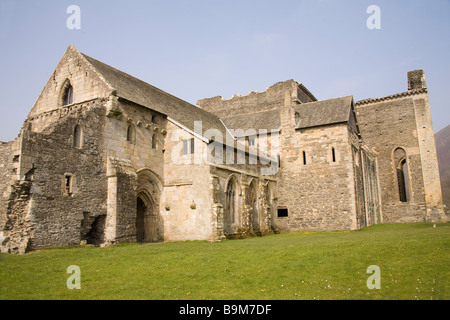 Llantysilio Denbighshire North Wales UK March Ruins of Valle Crucis Abbey the Valley of the Cross  Abbey Church of the Blessed Virgin Mary Stock Photo