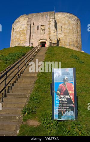 Clifford's Tower in the City of York, England Stock Photo