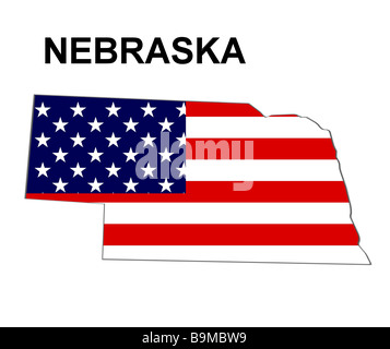 Magnete Frigorifero Nebraska Mappa E Bandiera | Souvenir USA In Resina PVC | Collezionismo E Decorazione