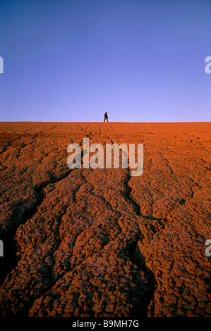 Land erosion from drought in outback Australia Stock Photo