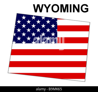 cut-out map of wyoming Stock Photo