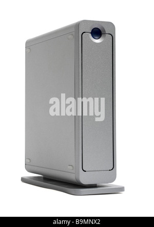 Computer external hard drive on white background Stock Photo